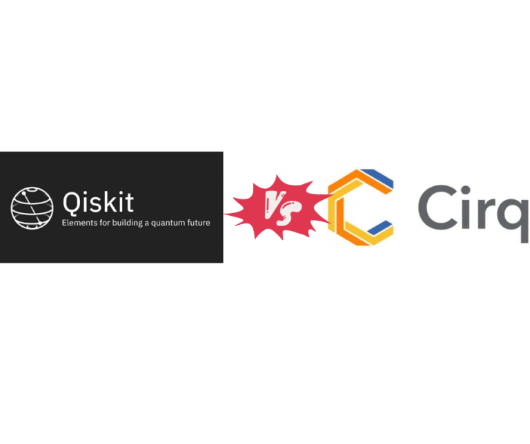 A well-design image containing the logos of qiskit vs cirq