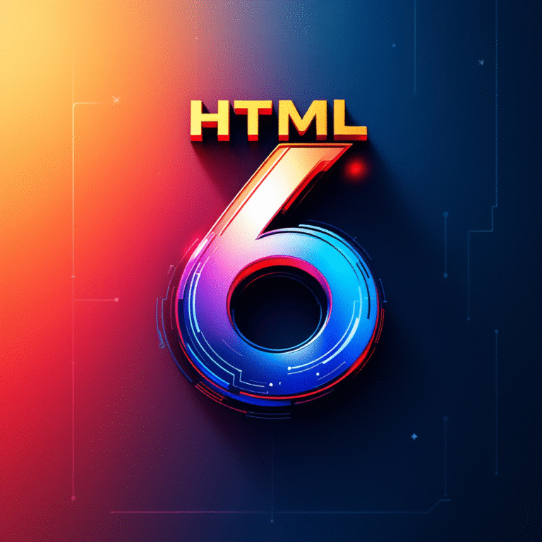 a colorful custom HTML 6 logo