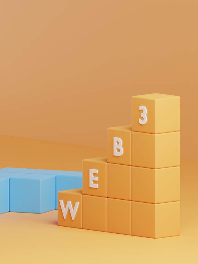arranged blocks while top of them containing WEB3 text